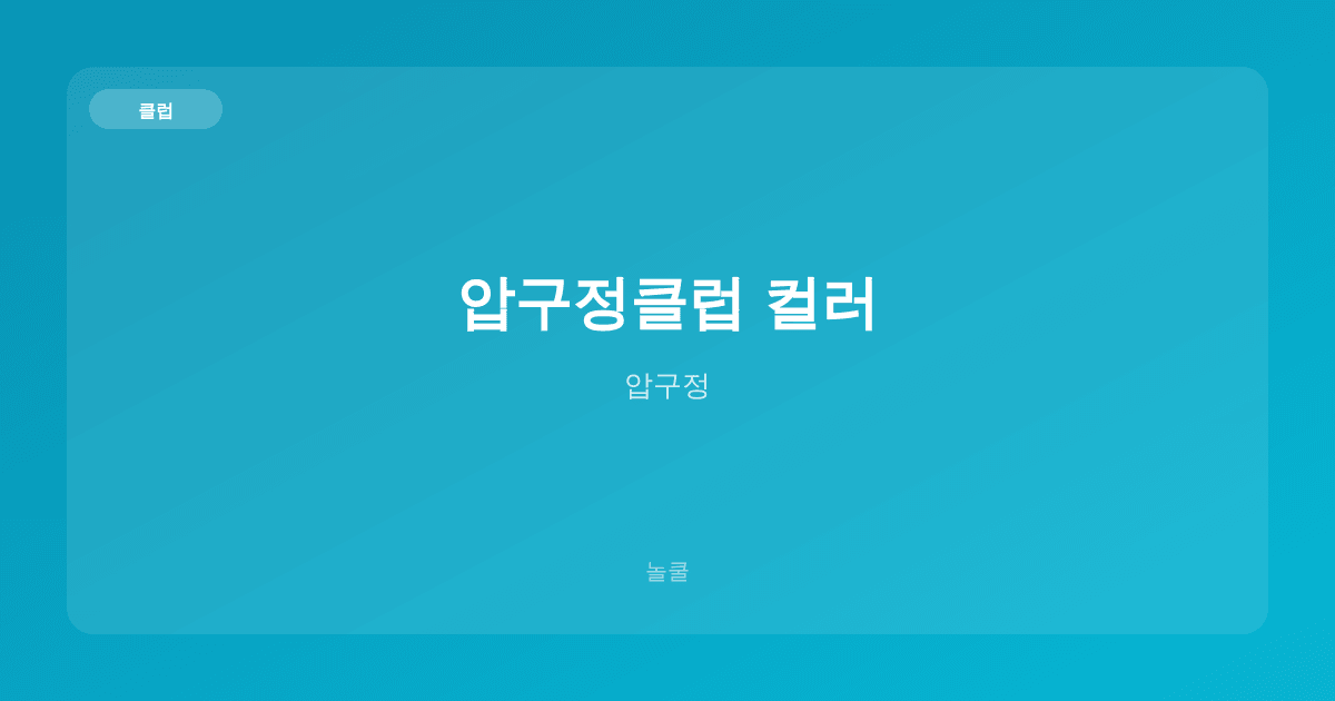 압구정클럽 컬러 클럽 압구정