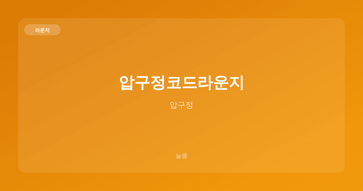 압구정코드라운지 라운지 압구정