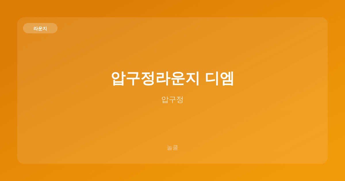 압구정라운지 디엠 라운지 압구정