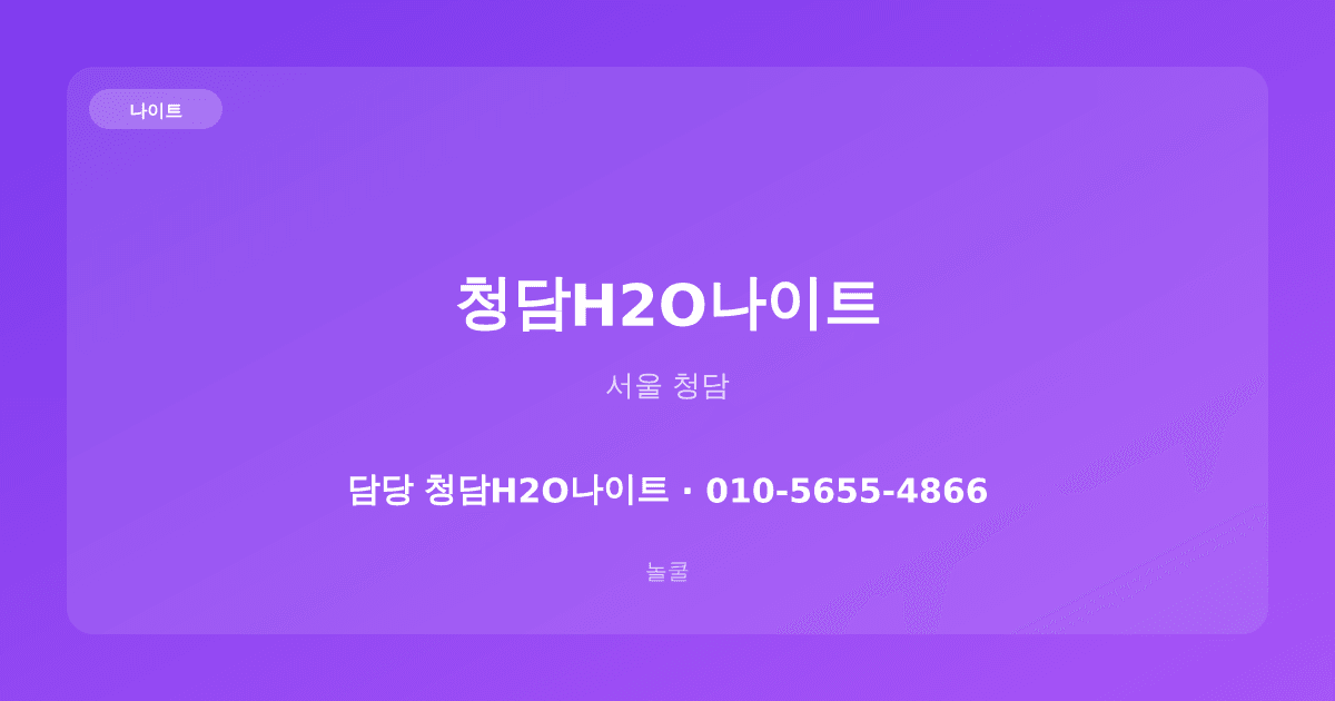 청담H2O나이트 나이트 서울 청담