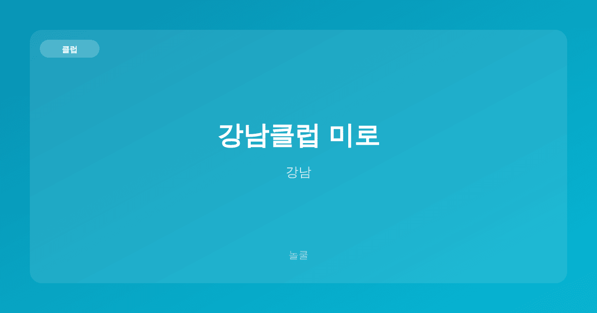 강남클럽 미로 클럽 강남