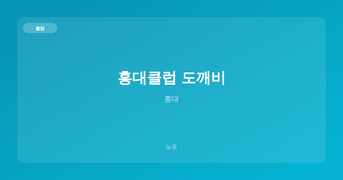 홍대클럽 도깨비 클럽 홍대