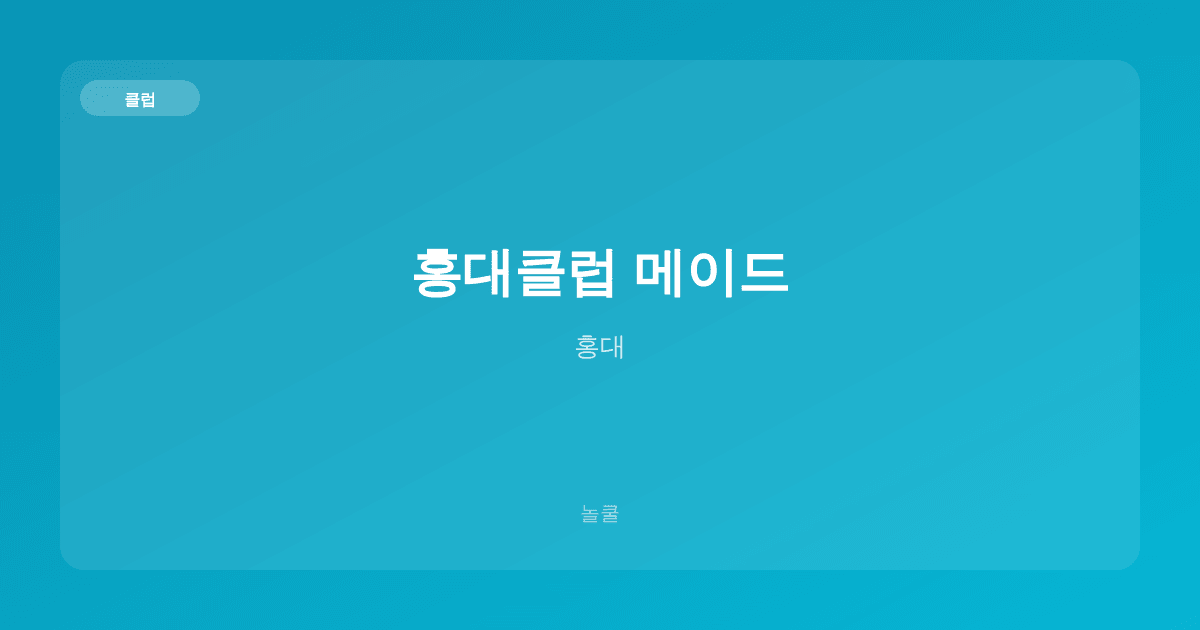 홍대클럽 메이드 클럽 홍대