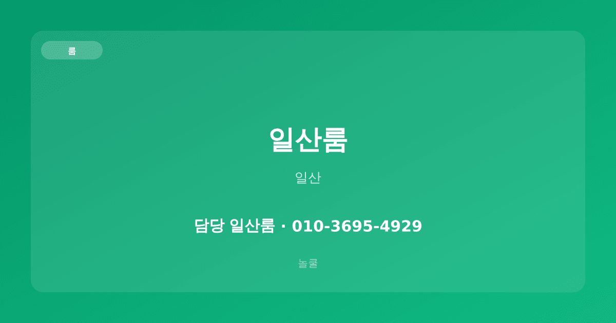 일산룸 룸 일산