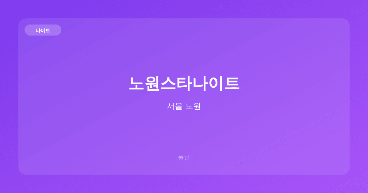 노원스타나이트 나이트 서울 노원