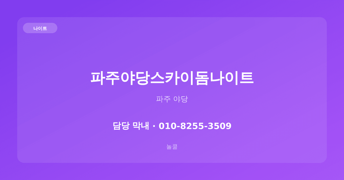 파주야당스카이돔나이트 나이트 파주 야당