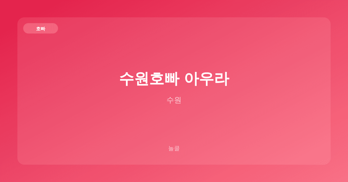 수원호빠 아우라 호빠 수원